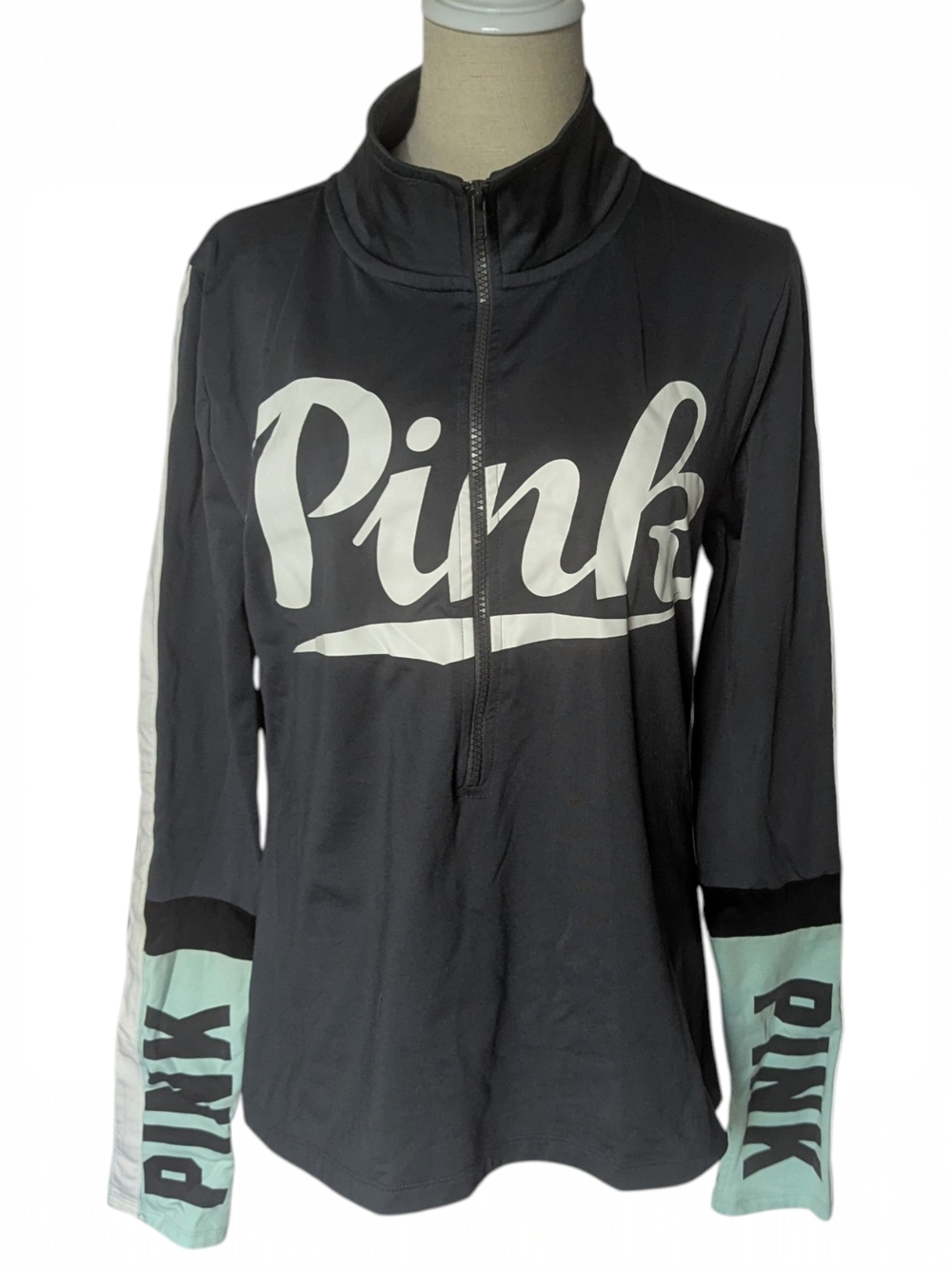 PINK Victoria's Secret Half-Zip Long Sleeve Top Large